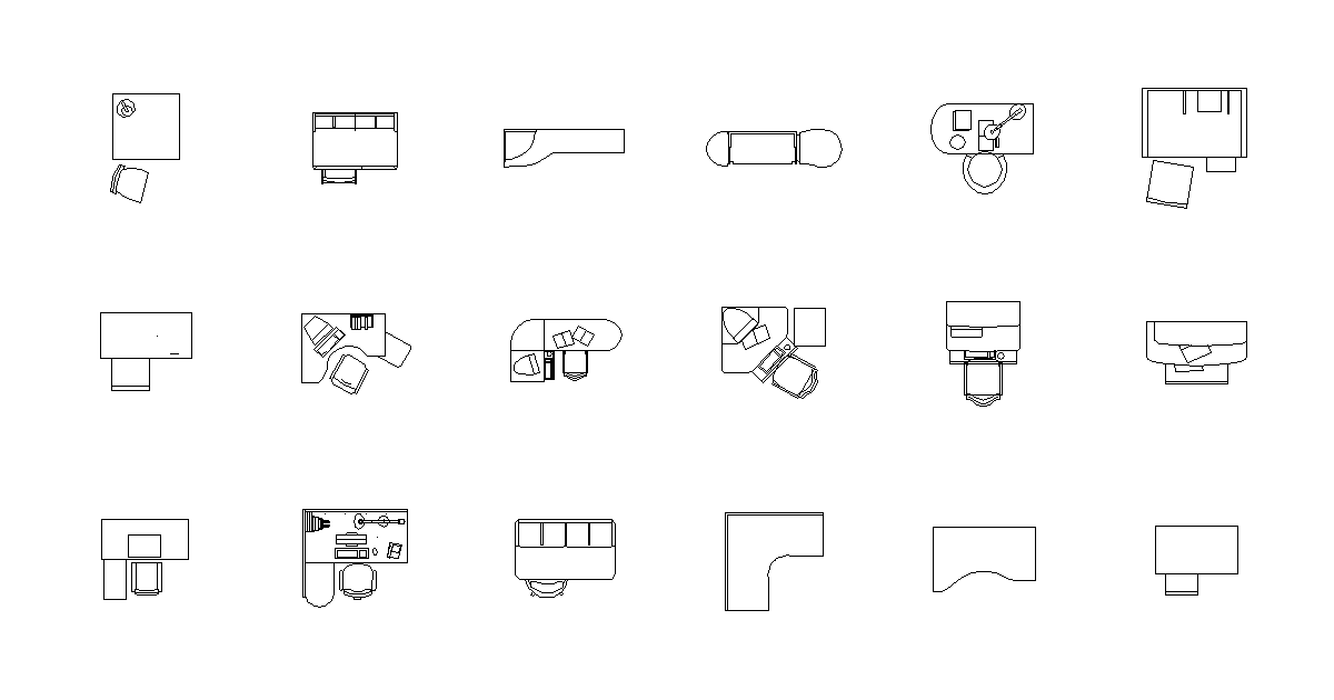 Vol.13 学習机・書斎机CADデータ CADデータフリーダウンロード