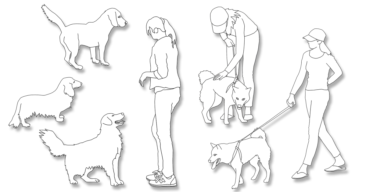 Vol 129 切り抜き動物 7 ライン 犬 建築パース素材無料ダウンロード 建築パース Com