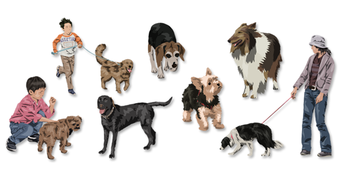 Vol.28 切り抜き動物(1) 犬 | 建築パース素材無料ダウンロード | 建築 